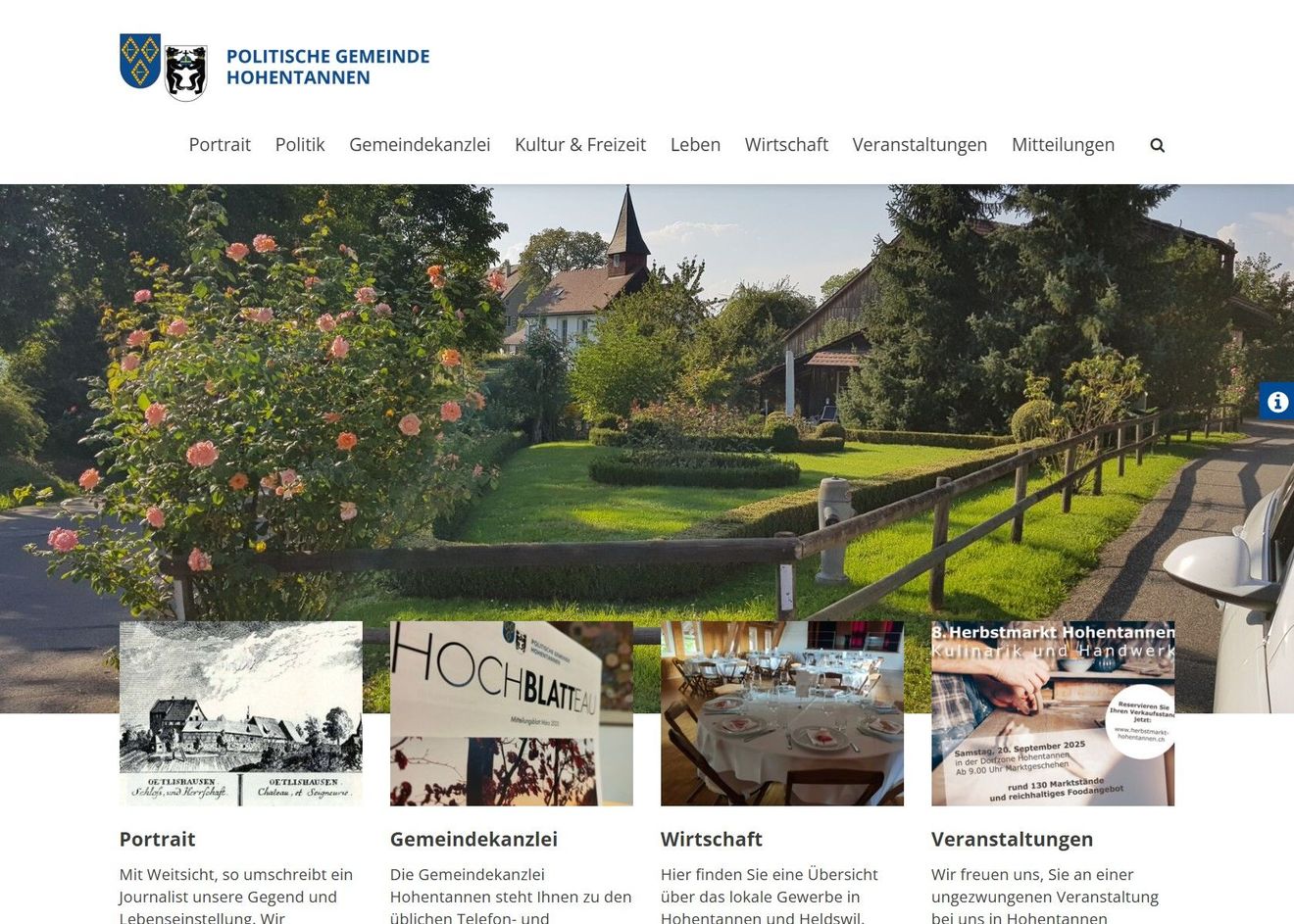 Politische Gemeinde Hohentannen setzt auf visions.ch E-Govermentlösung