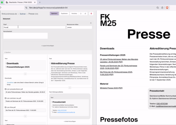 Neue Preview-Funktion: Änderungen direkt in der Vorschau sehen